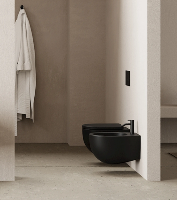 Bideu suspendat ArtCeram FILE 2.0, negru mat