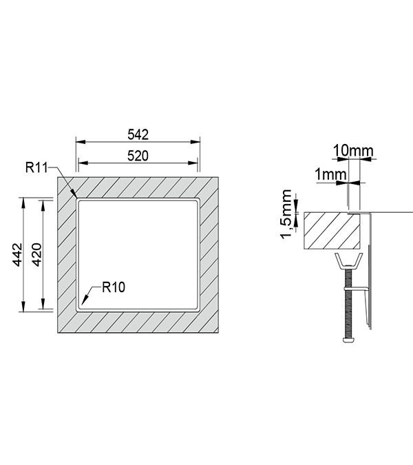 Кухонная мойка BOX LUX 500x400мм, PVD Графит