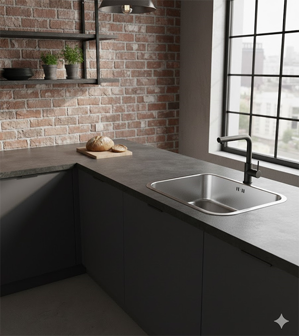 Кухонная мойка на столешницу BELEM 500x400 мм, нержавейка