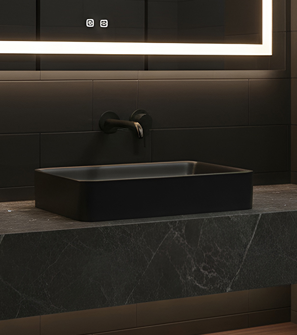 Lavoar pe blat Laufen PRO S 55x38 cm, negru mat