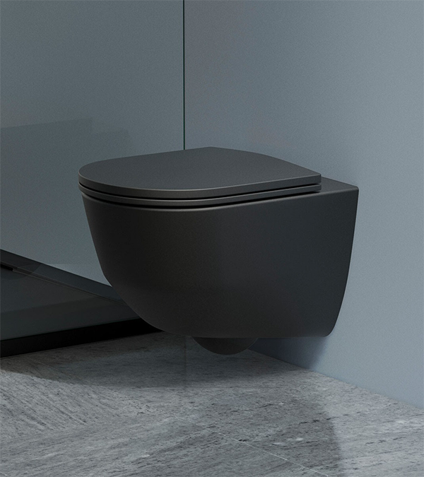 Vas WC suspendat Laufen Pro Rimless cu capac Soft Close, negru mat
