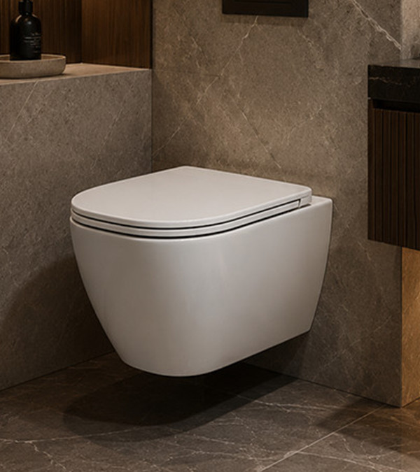 Унитаз подвесной с крышкой LUA Silent Flush, белый матовый