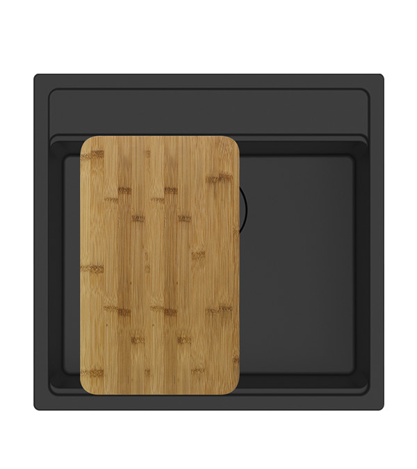Chiuvetă pentru bucătărie pe blat AMBAR 57, 500x380 mm, negru mat