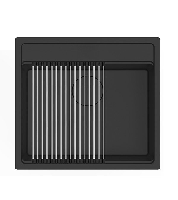 Chiuvetă pentru bucătărie pe blat AMBAR 57, 500x380 mm, negru mat