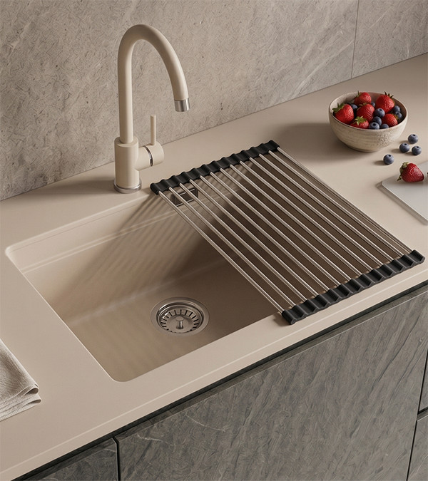 Chiuvetă pentru bucătărie LATIX 551100, 500x390x210 mm, bej