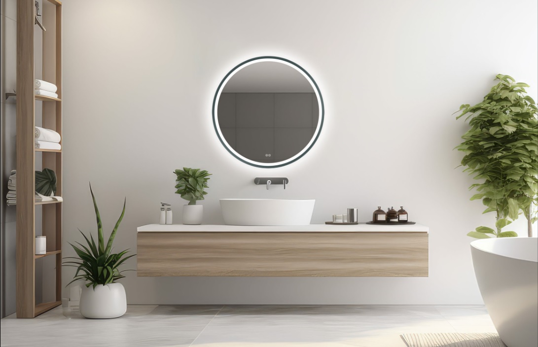Зеркало Orion Graphite Ø80cм с LED подсветкой и подогревом
