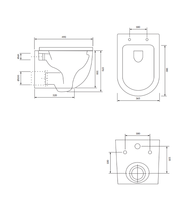 Vas WC suspendat Omnires OTTAWA 49x37cm, alb
