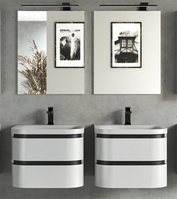 Vittoria dulap pentru baie cu lavoar din marmură artificială 600x500mm,  Alb