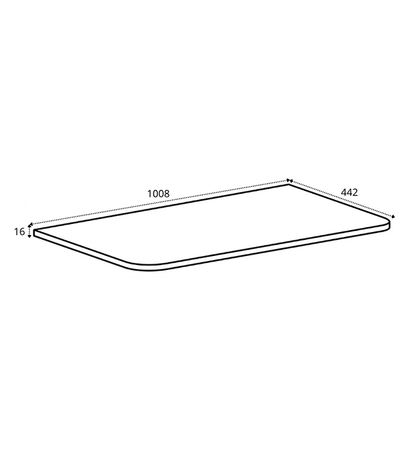 Столешница для тумбы Rodan LINEA 100,8х44,2 см, белая матовая