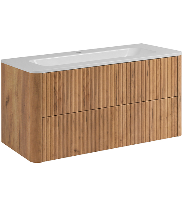 Dulap suspendat pentru baie Rodan LINEA 1003×437 mm, stejar