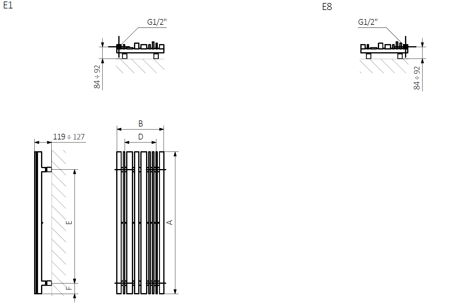 Radiator Terma SHERWOOD V, marime si culoare la alegere