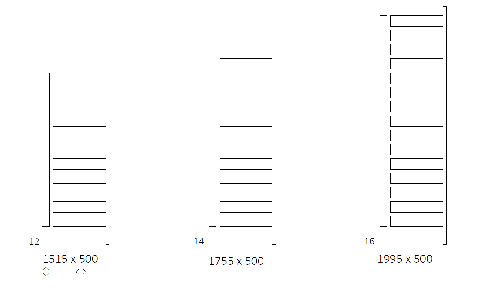 Полотенцесушитель напольный электрический Terma SIMPLE DW, размер и цвет на выбор