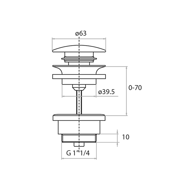 Донный клапан KLIK-KLAK CGS, белый