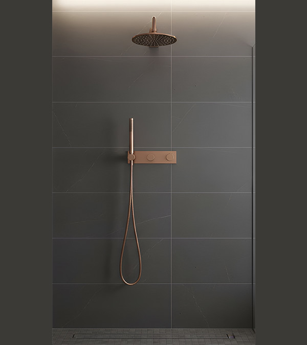 Душевая система скрытого монтажа Contour, брашированная медь