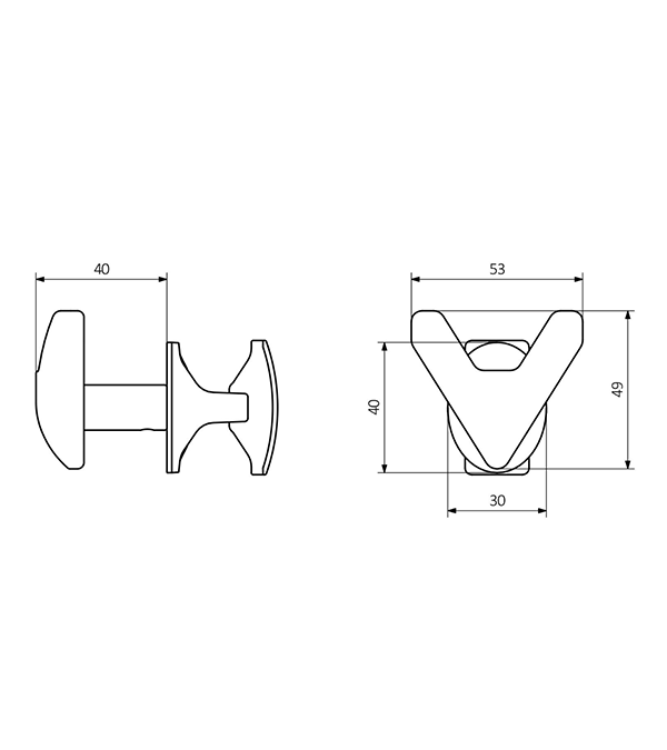 Cârlig dublu Terma Handy Vip, alb