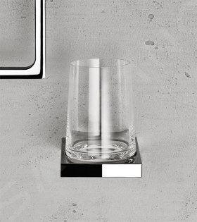 Pahar cu suport Keuco Edition 11, crom / sticla de cristal