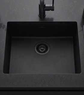 Chiuvetă pentru bucătărie Rodi AMBAR 50, 500x400 mm, negru mat