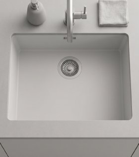 Chiuvetă pentru bucătărie Rodi AMBAR 50, 500x400 mm, alb mat