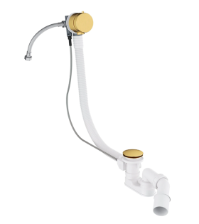 Слив-перелив с функцией наполнения ванны, шлифованное золото