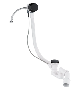 Sifon pentru cadă cu functia de umplire CGS, capace negre mate