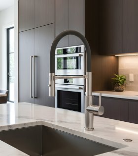 Смеситель для кухни c подвижным шлангом ANDY, нержавеющая сталь 