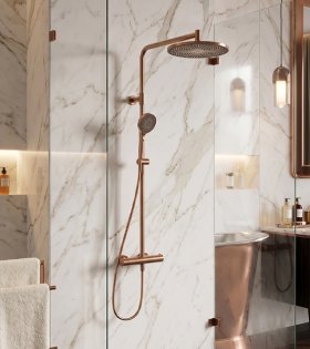 Sistema de duș cu termostat HANSA AURELIA, brushed bronze
