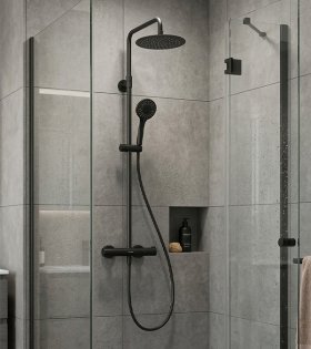 Sistema de duș Clever UP! Urban, finisaj negru mat