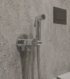 Гигиенический душ скрытого монтажа Clever Shattaf, хром