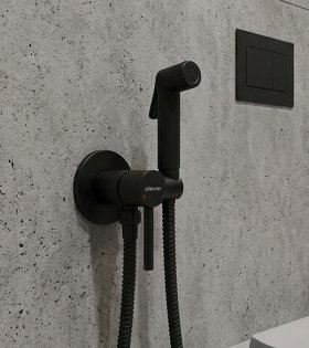 Duș igienic încorporat Clever Shattaf, negru mat
