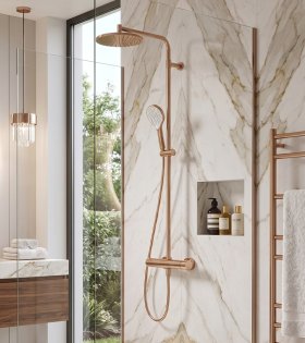 Sistema de duș cu termostat HANSAVIVA, brushed bronze