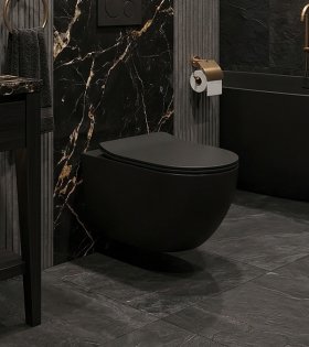 Vas WC suspendat FILE 2.0 cu capac Soft Close, negru mat