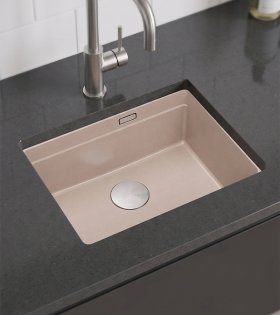 Chiuvetă pentru bucătărie LOGAN 100 535x370mm, bej cu sifon otel