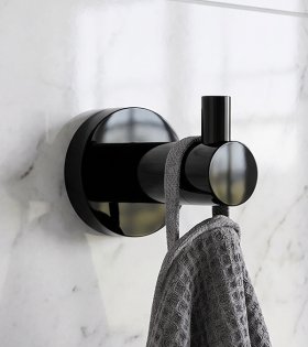 Cuier pentru baie Omnires Modern Project, negru mat