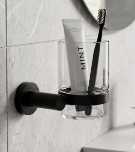 Pahar cu suport Omnires Modern Project, negru mat