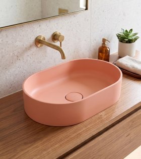 Раковина накладная Omnires OVO M+ из искусственного камня 55x36см, коралл