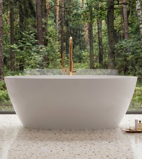 Cadă de baie freestanding din compozit Omnires SIENA M+ 161x81cm