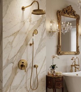 Sistema de duș cu termostat Omnires ARMANCE, aur