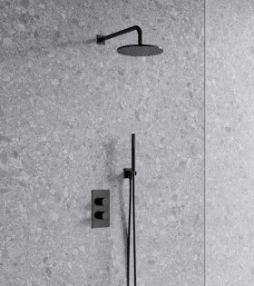 Sistema de duș cu termostat Omnires Contour, antracit