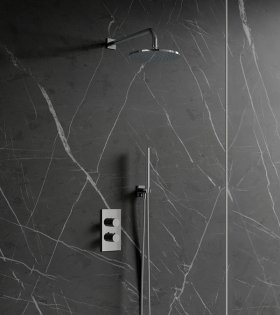 Sistema de duș cu termostat Omnires Contour, crom