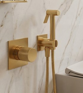 Duș igienic cu montaj ascuns Contour, aur periat