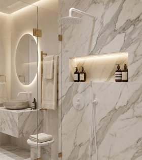 Set de duș încorporat Omnires Y, alb mat