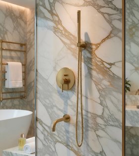 Set de duș încorporat pentru cada Omnires Y, aur periat 