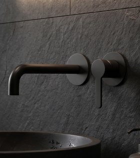 Смеситель для раковины из стены Clever Nexus, черный матовый