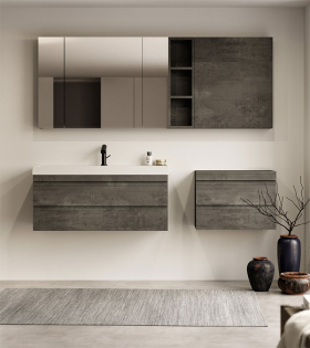 Naomi dulap pentru baie cu lavoar 1200x450mm, "Beton închis"