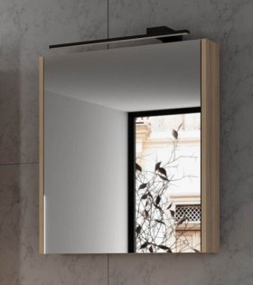 Зеркальный шкаф с LED подсветкой BELLA, 60x70x13 см, ясень