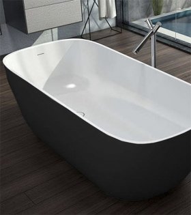 Отдельностоящая ванна из искуственного камня Kolpa Gloria 180x80 см, цвет белый/черный матовый
