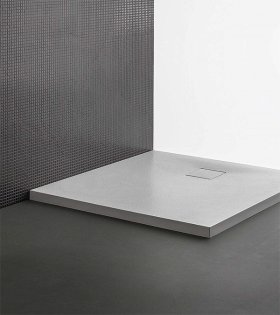 Душевой поддон из литьевого мрамора Moonwalk 100х100 см, белый