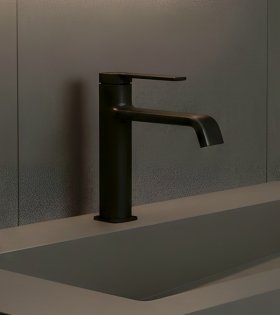 Baterie pentru lavoar Clever Velvet, 105 mm, negru mat