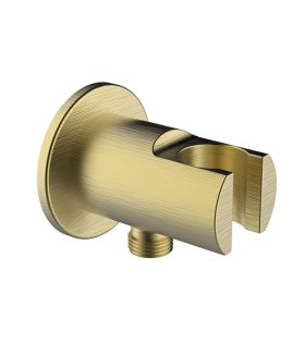 Шланговое подсоединение с держателем для лейки, шлифованное золото