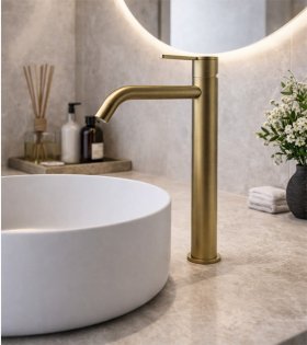 Baterie pentru lavoar înalt Clever Nexus, 210 mm, aur periat